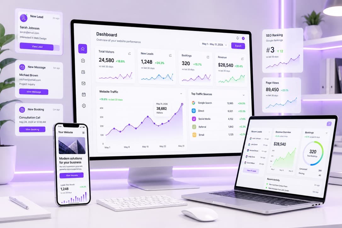 Premium website dashboard showcase