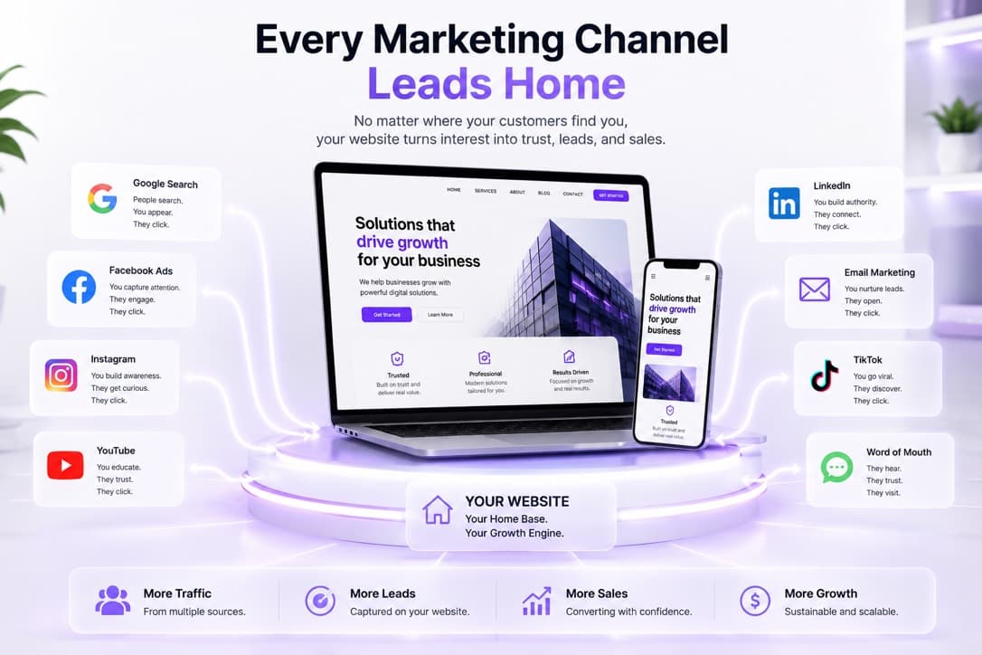 Every marketing channel leads home infographic